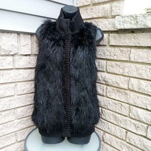 Micheal Kors Faux Fur Knit Vest Medium